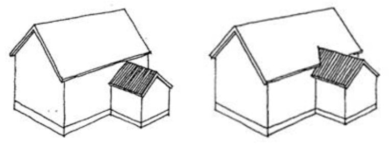 Eksempler for langvegg på husets lange side