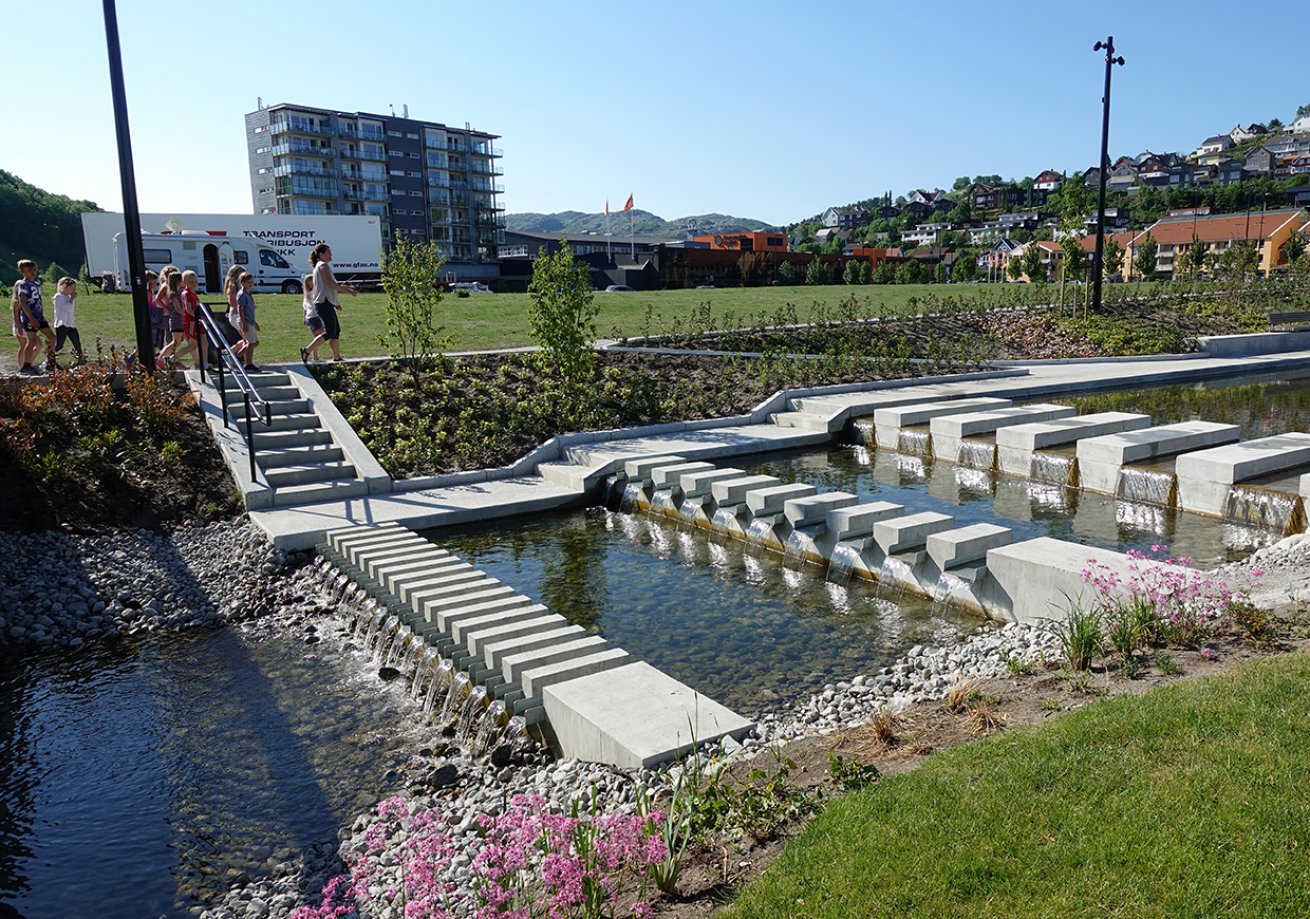 Sentrum av småbyen Ålgård i Rogaland