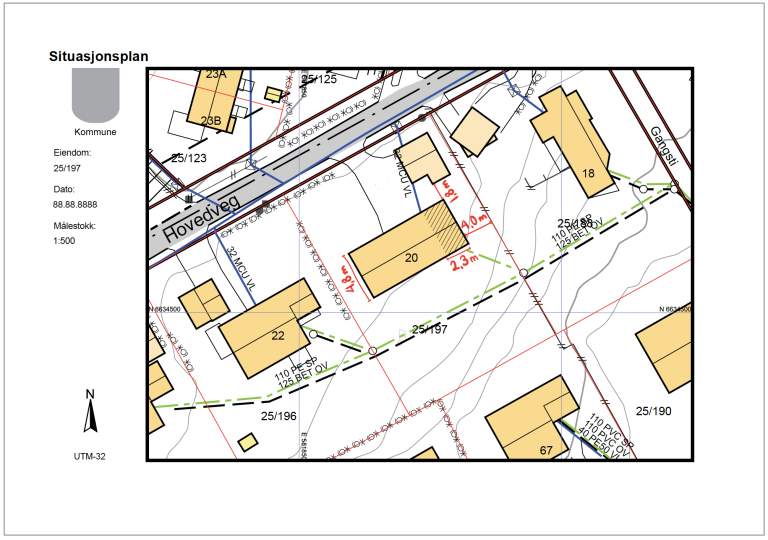 Eksempel på situasjonsplan